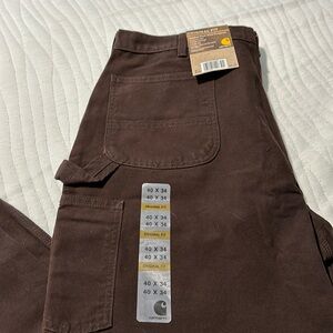 NWT CARHARTT 40X34 Original fit Washed Work Dungaree Dark Brown B11 Dkb